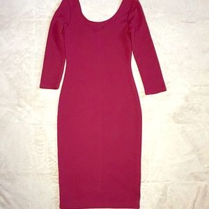 Red midi bodycon dress